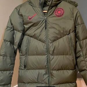 Nike Team issued Portland Thorns Duck Down bench Puffer jacket
